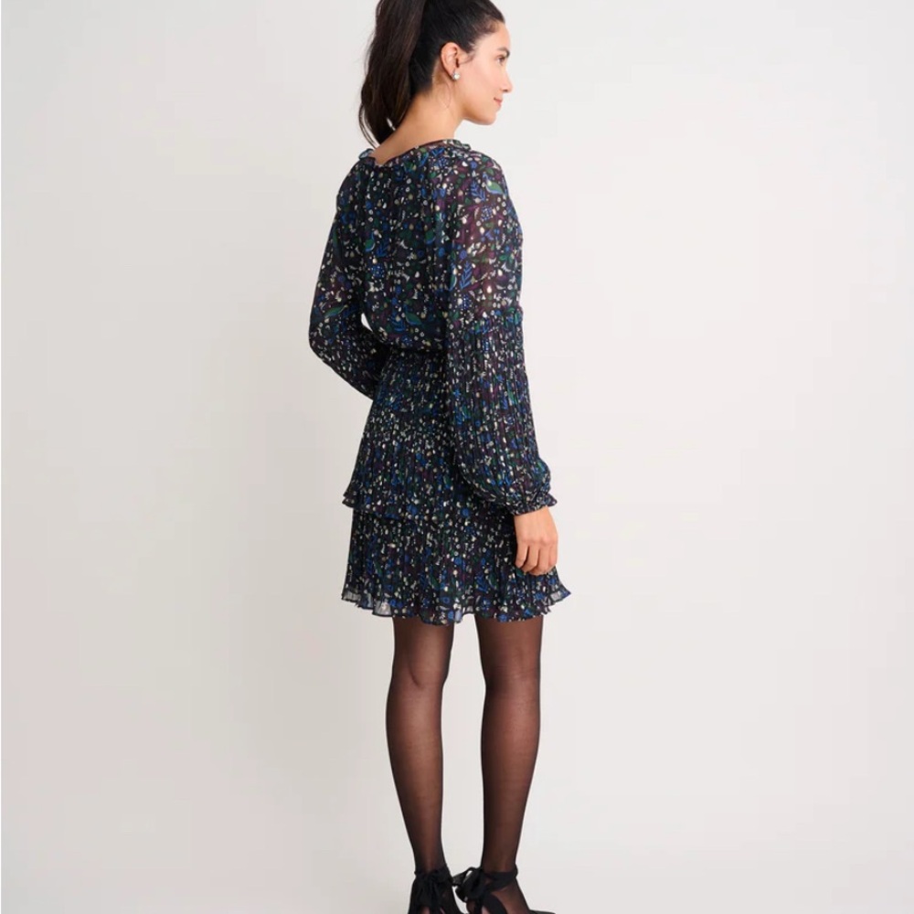 UNTUCKit Midi Paloma Black Gold Peacock Dress Size 12 - Picture 2 of 11